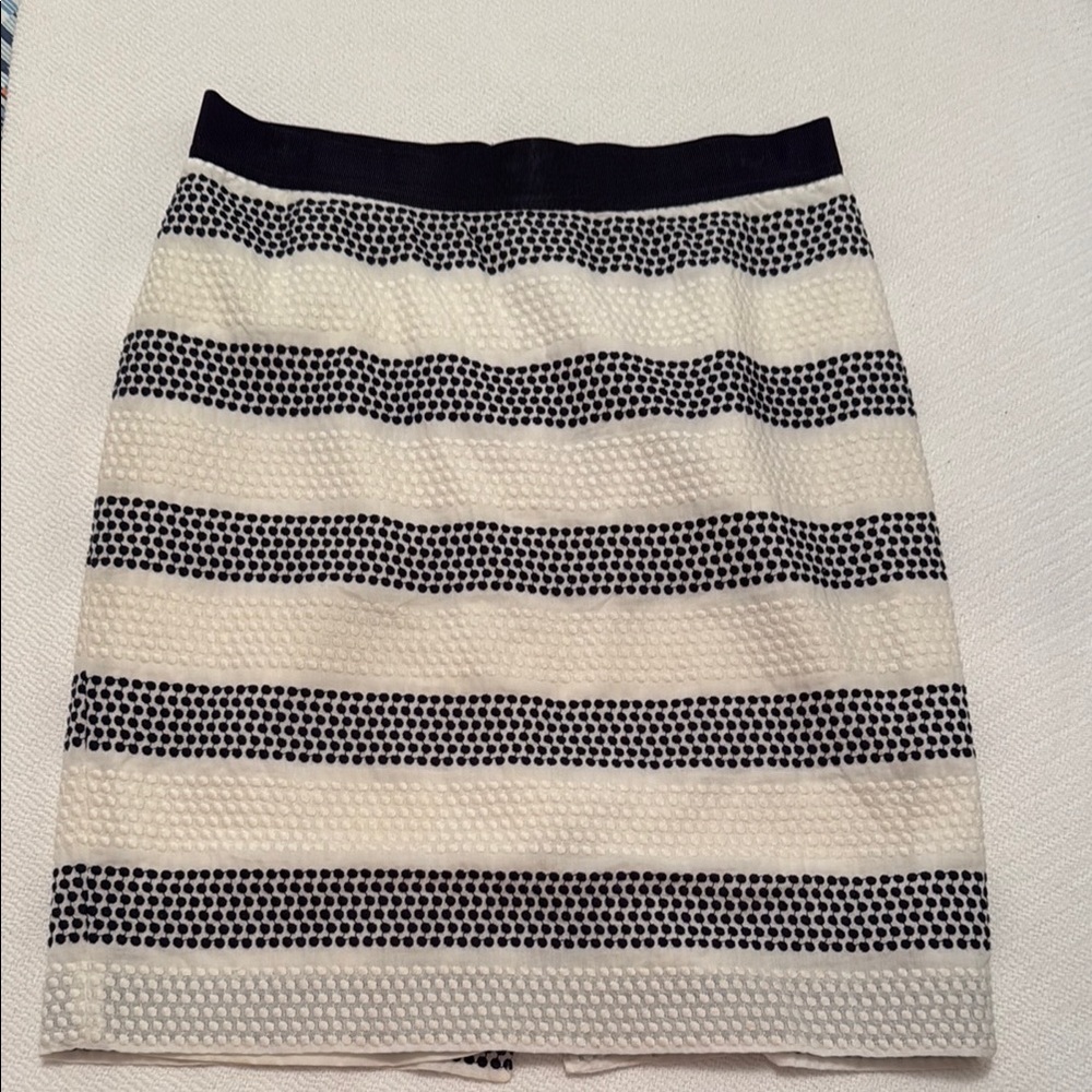 Ann Taylor Navy and White Mini Pencil Skirt